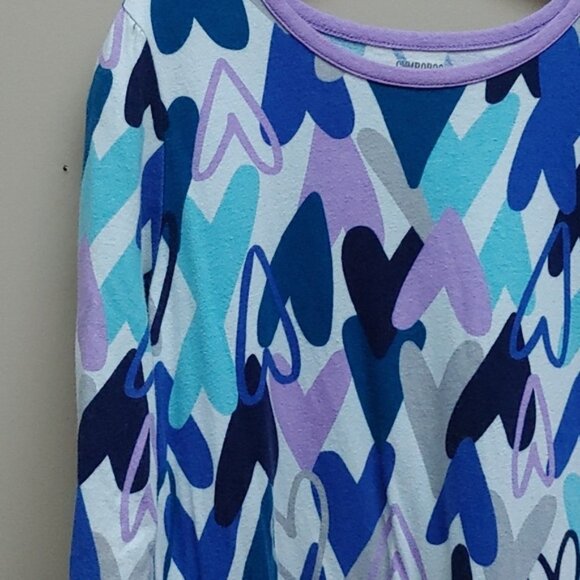 3/$25 GYMBOREE girl blue purple long sleeves dress size 7-8 stretchy ruf… - Picture 2 of 5